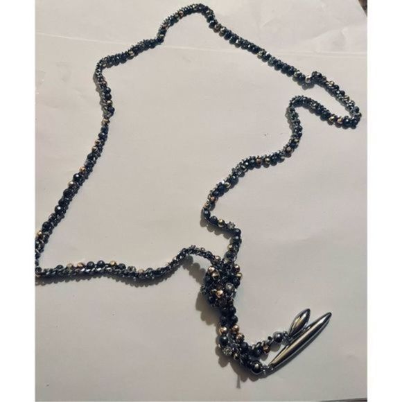 Gorgeous vintage LONG SILVER TASSEL NECKLACE - Picture 2 of 7